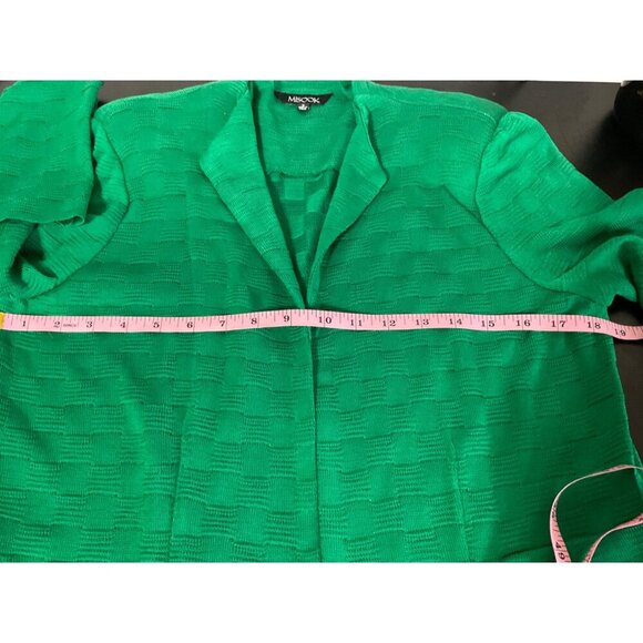 MISOOK Lilly Textured Jacket Open Front Green Size Small - Picture 8 of 10